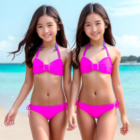 Young girls twins bikini