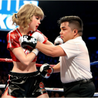 Taylor Swift punching a midget