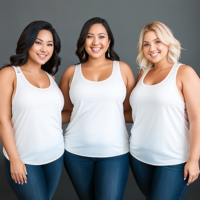 Group Short chubby blonde fat arms tank top