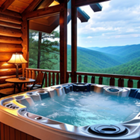 Cabin in the Tennessee mountains with a hot tub