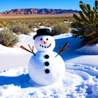 snowman in the desert