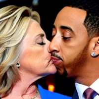 Ludacris kissing Hillary Clinton