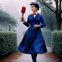 Julie Andrews Mary Poppins with a hammer