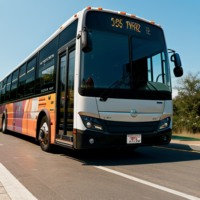 Giant Taylor Swift 50’ tall picking up a bus